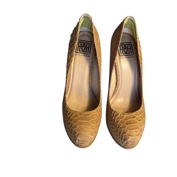New Pour La Victoire Irina Snakeskin High Heel Shoes Made in Brazil Size 8 - Picture 2 of 8
